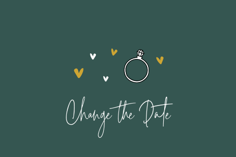 Change the date kaart met ring op donkergroen