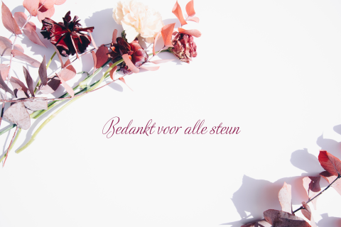 Bedankkaart met bloemen en foto