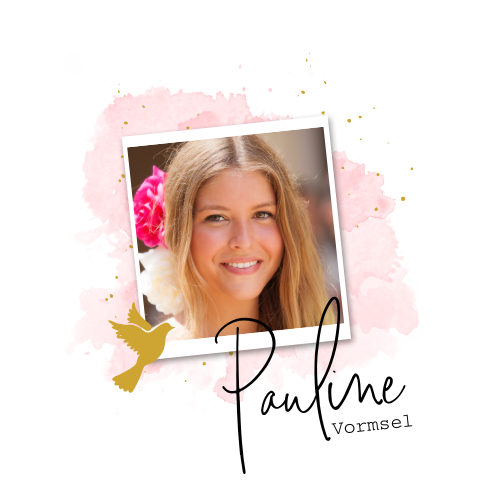 Uitnodiging vormsel met roze waterverf en spetters