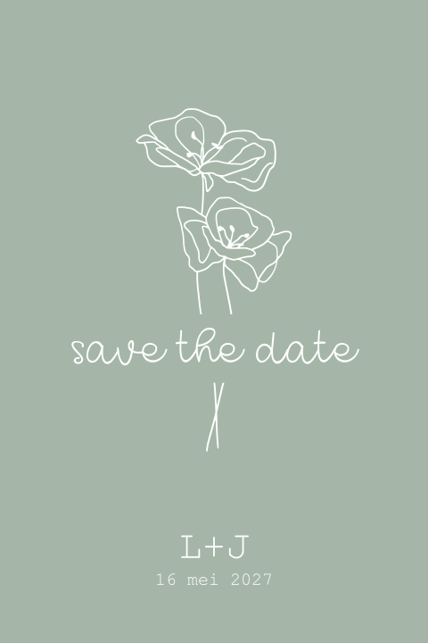 Save the date | line drawing in green
