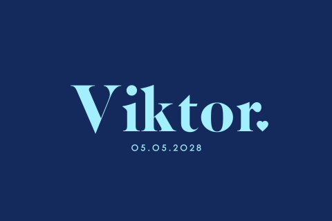 Trendy communiekaart in colorblock thema blauw