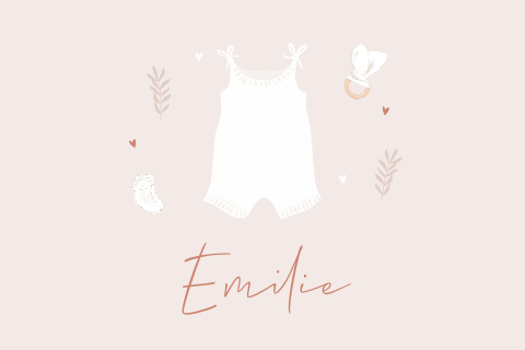 Lief geboortekaartje voor meisje met rompertje