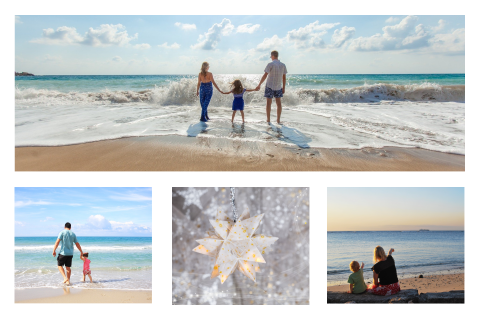 Liggend zelf maken fotokaart voor kerst - 4 foto's