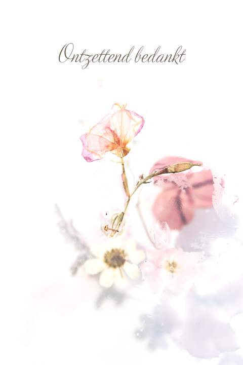 Bedankkaart met bloemen en foto - staand