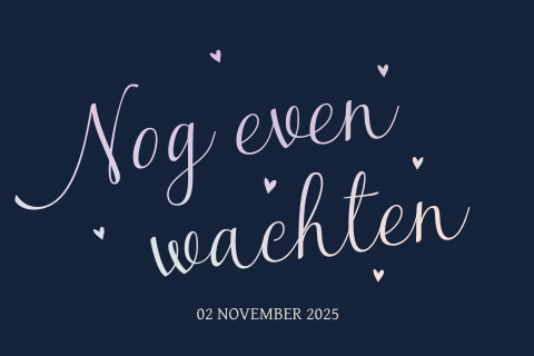 Holografische folie Change the Date kaart met hartjes op donkerblauw
