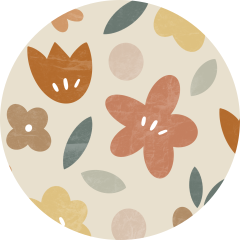 Sticker met getekend bloemen design