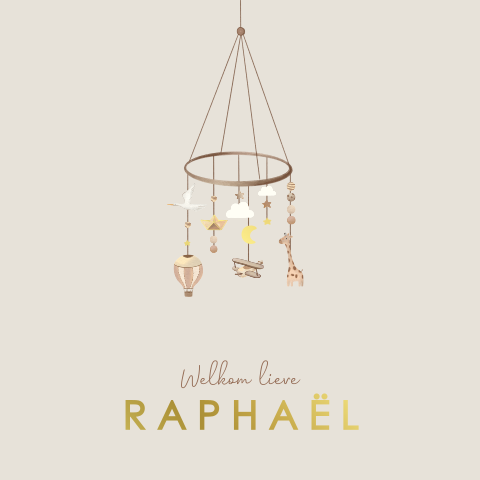 Geboortekaart jongen met mobiel