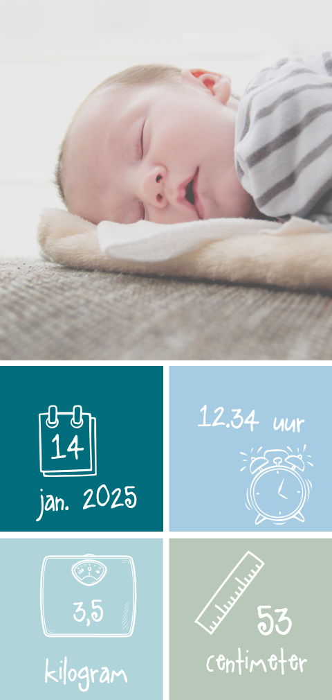 Ontwerp je eigen stoere foto geboortekaart voor een jongen of meisje