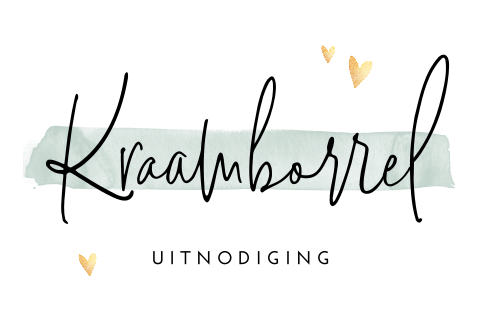 Babyborrel uitnodiging met watercolor streep en hartjes