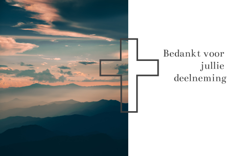 Bedankkaart met landschap foto en kruis