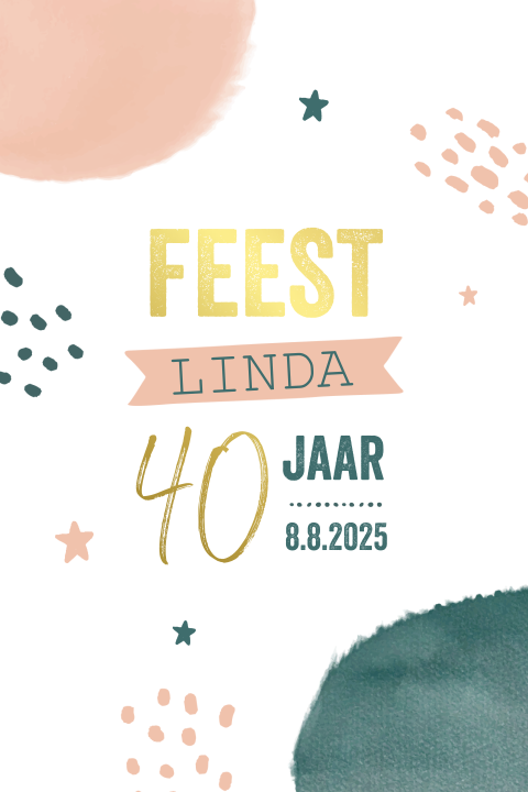 Uitnodiging 40ste verjaardag met abstracte elementen