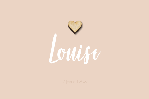 Lief babykaartje met bij te bestellen houten hartje