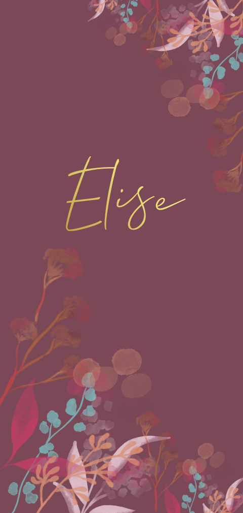 Geboortekaartje meisje met watercolour bloemendesign en goudfolie