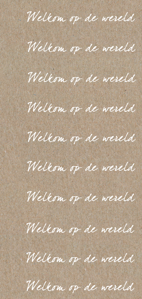 Labeltje "Welkom op de wereld" op echt kraft