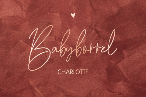 Babyborrel uitnodiging met velvet-look en roségoudfolie