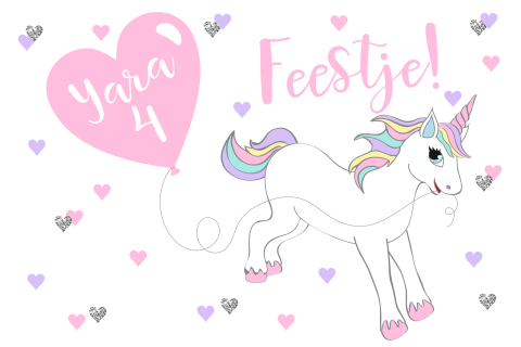 Lief kaartje kinderfeestje meisje