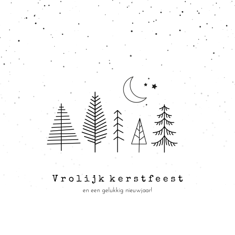 Vierkante kerstkaart met minimalistisch ontwerp