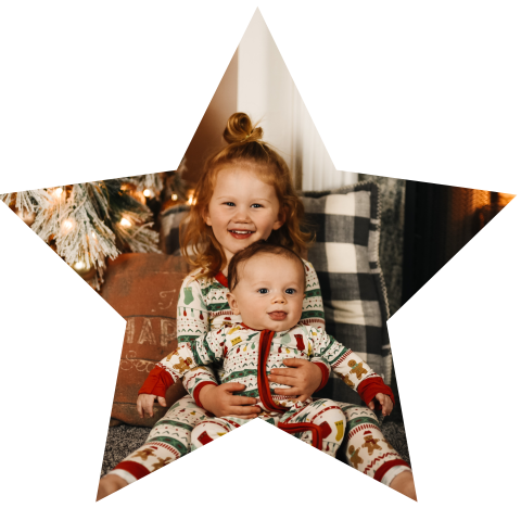 Foto-kerstkaart in een stervorm om zelf te maken