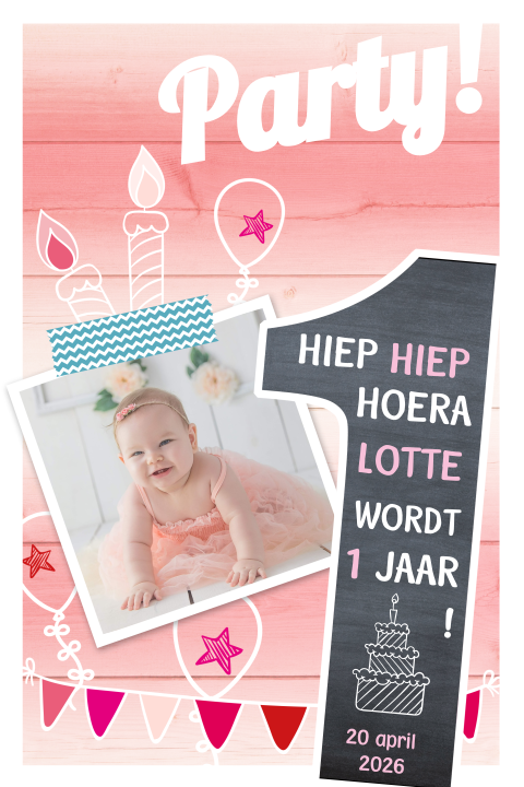 Lief verjaardagskaartje meisje van 1