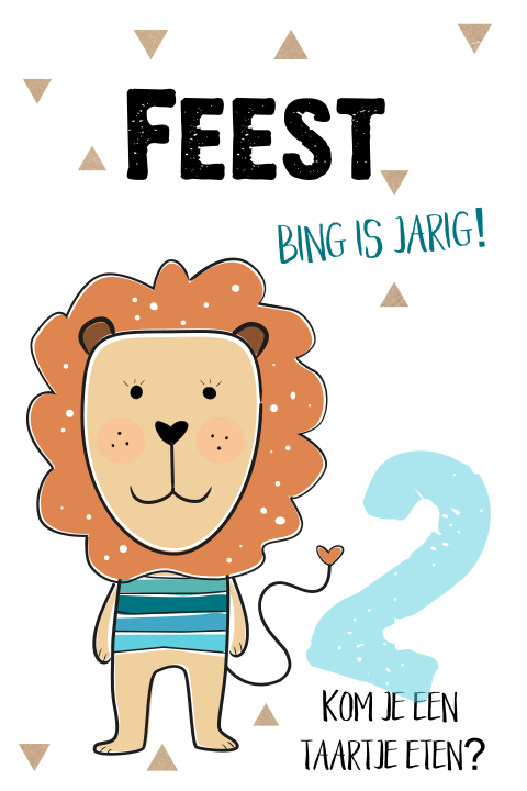 Lief verjaardagskaartje met leeuw