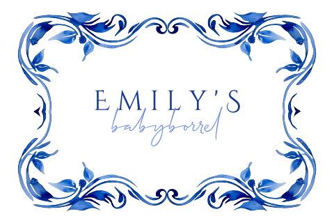 Babyborrelkaartje met Delftsblauwe details