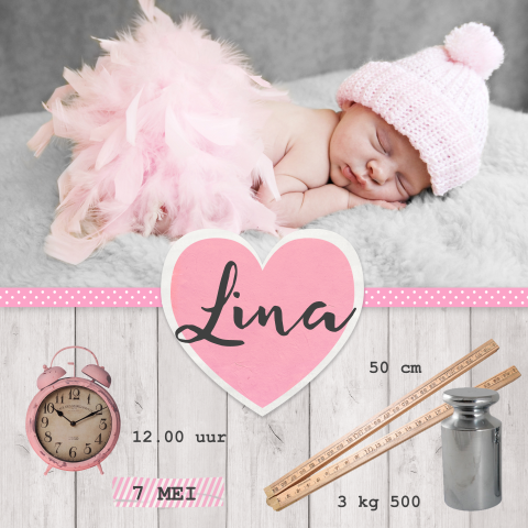 Lief babykaartje met foto