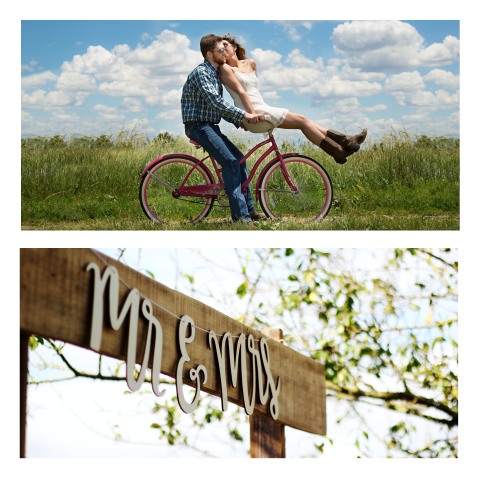 Zelf maken trouwkaart vierkant formaat met 2 foto's