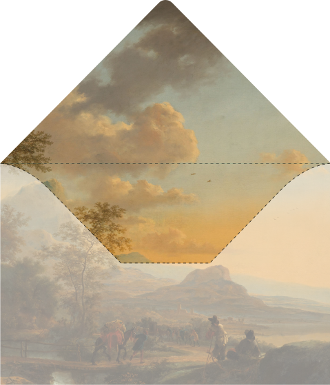 Envelop inlay 12x18 Italiaans Landschap Jan Both