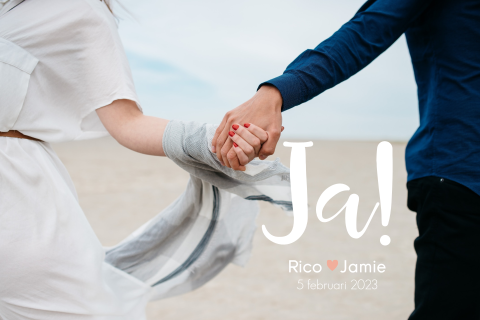 Liggende fotokaart voor de bruiloft