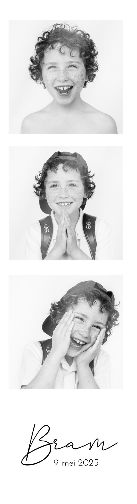 Communie bedankkaart met fotostrip - Set van 4
