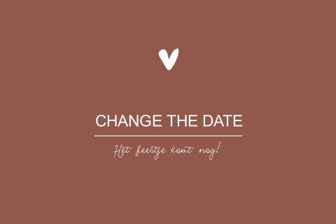 Trendy change the date kaart met hartje