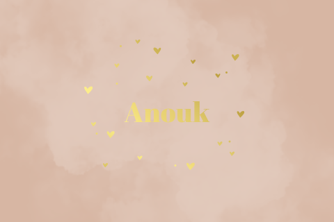 Schattig geboortekaartje met watercolour-look en goudfolie