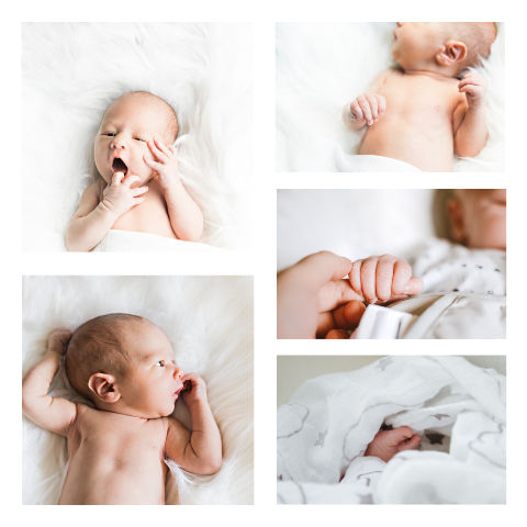 Zelf maken geboortekaartje met fotocollage van baby