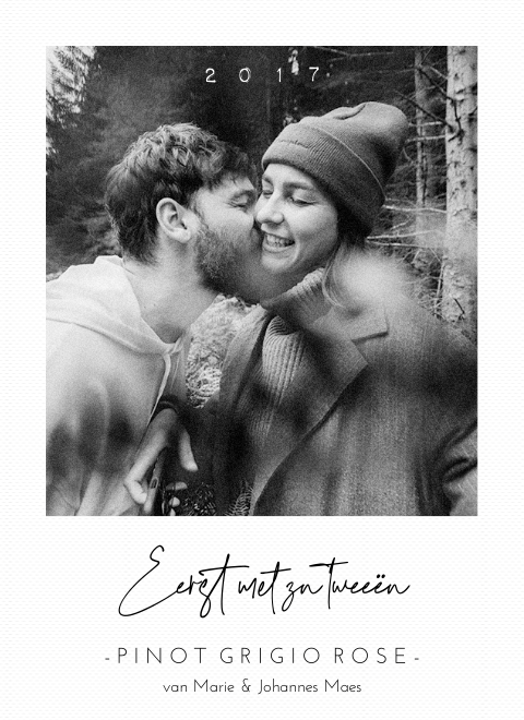 Flesetiketten Polaroid als trouwcadeau