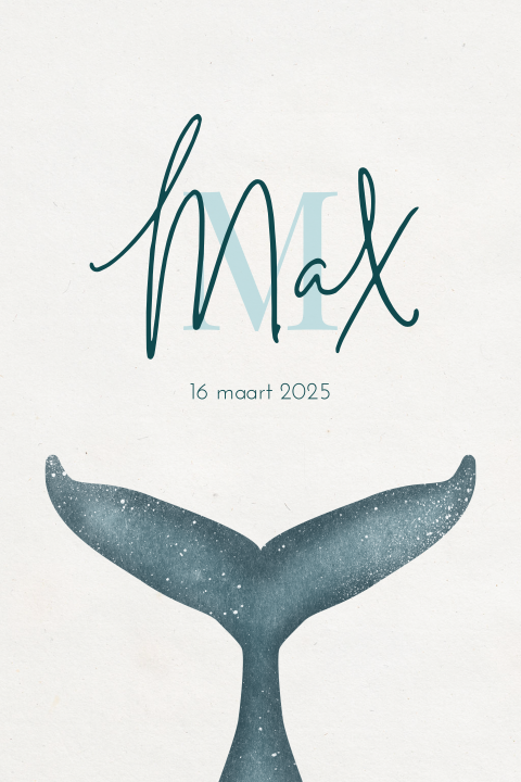 Poster met walvis staart