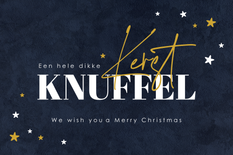 Stijlvolle kerstkaart met velvet-look en goudlook