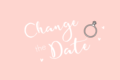 Change the date kaart in roze met ring