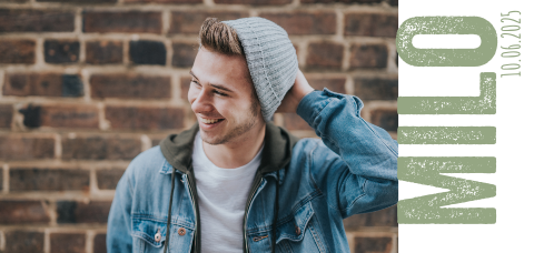 Vormsel uitnodiging met foto en stoer lettertype