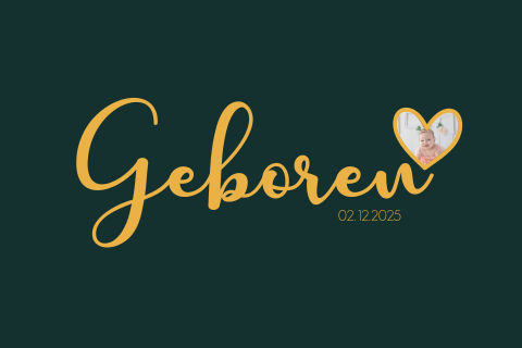 Maak zelf origineel geboortekaartje met foto | Liggend Enkel