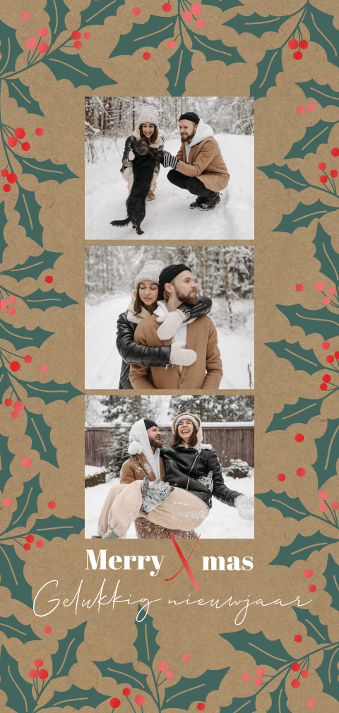 kerstkaart kraft en eigen foto met kersttak