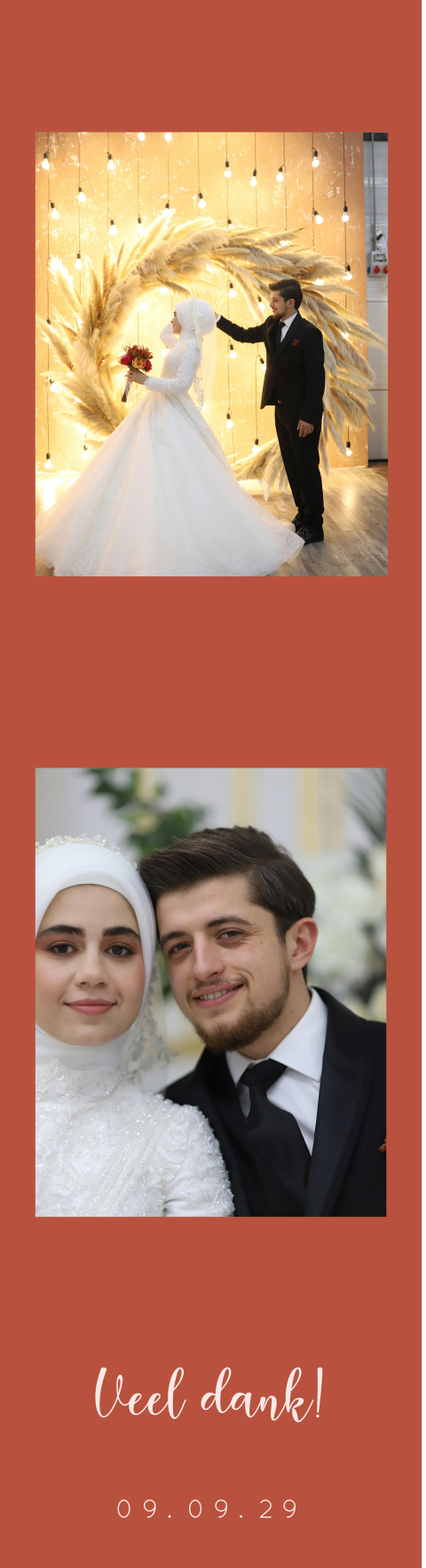 Fotostrip bedankkaart met 2 foto's - Set van 4
