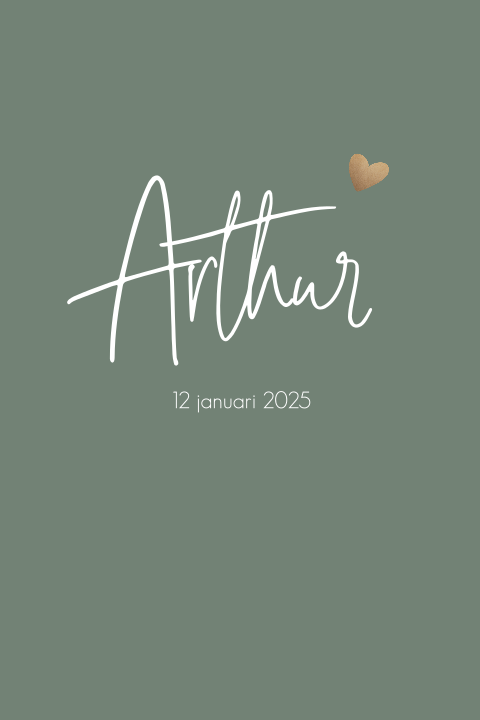 Poster in groen met hartje