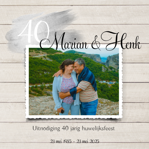 Stoere jubileumskaart 40 met zilverveeg