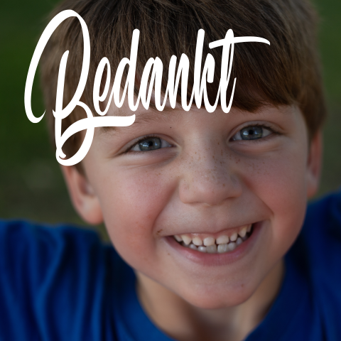 Bedankkaart communie vierkant met foto