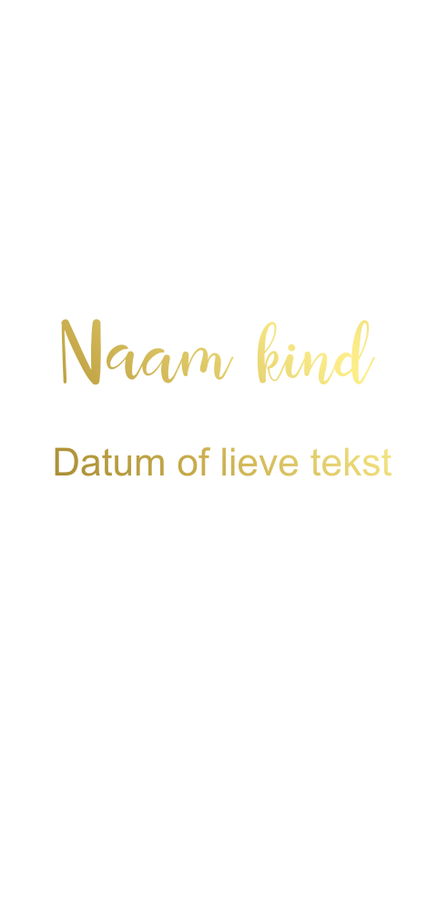 Foliedruk - Dubbel langwerpig geboortekaartje