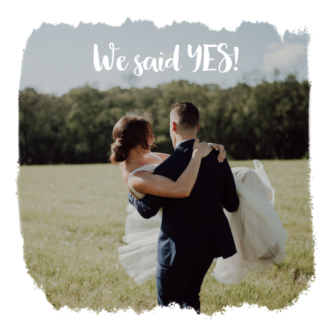 "We said yes" kaart met grote foto