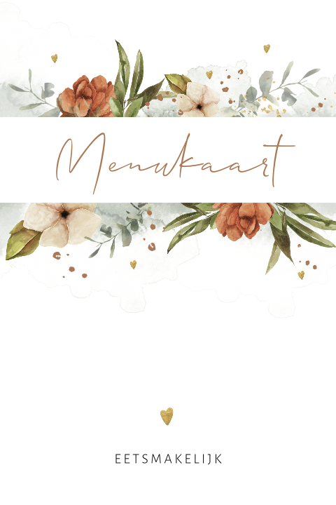 Menukaart in floral design met kleurrijke bloemen