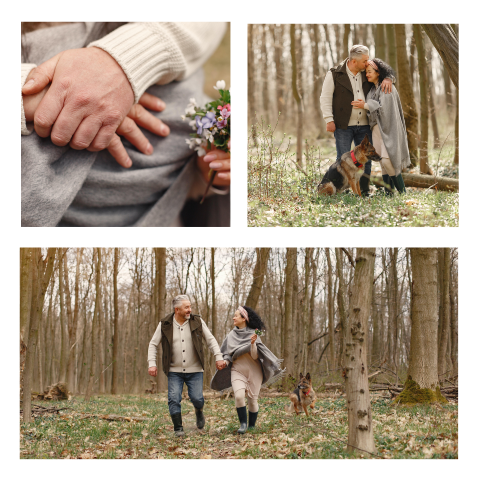 Zelf maken jubileumkaart met foto's op vierkant formaat