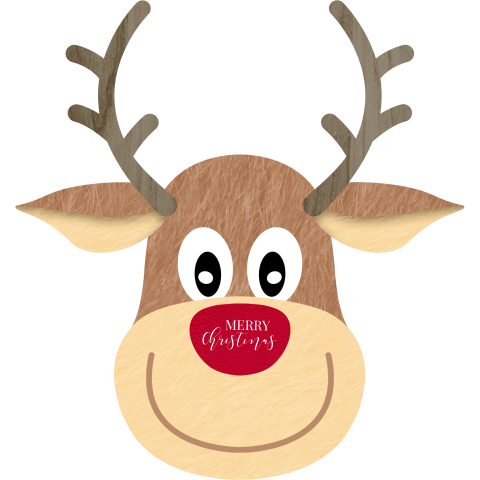 Unieke kerstkaart in een vorm van grappige rendier