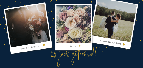 Hippe uitnodiging jubileum met polaroids - Zelf maken